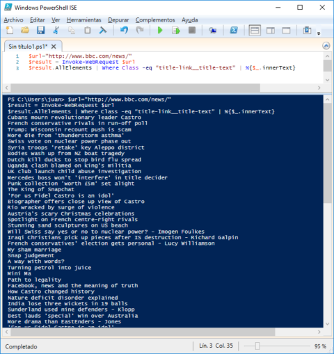 HTML parsing: get information from a website (BBC News) (2016 ...