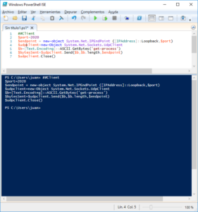 Ejecutar un cmdlet remotamente en un equipo utilizando sockets UDP ...