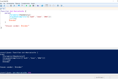 Crear una función en PowerShell que permita autocompletar