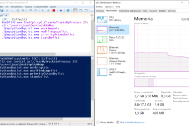 Eliminar archivos temporales y vaciar el consumo de memoria de Windows con PowerShell