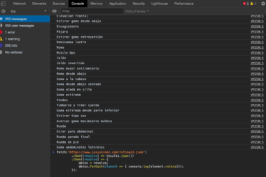Crear una petición en JavaScript que muestre los elementos de un recurso JSON