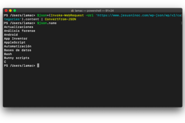 Listar las categorías de un WordPress con PowerShell