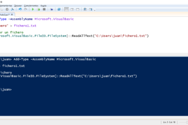 Leer de un archivo de texto con Visual Basic desde PowerShell