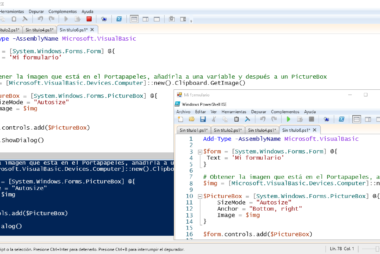 Obtener la imagen del Portapapeles utilizando Visual Basic desde PowerShell y añadirla a un formulario con un cuadro de imagen