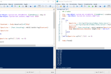 Enviar la posición del ratón constantemente entre dos equipos utilizando el protocolo UDP desde PowerShell