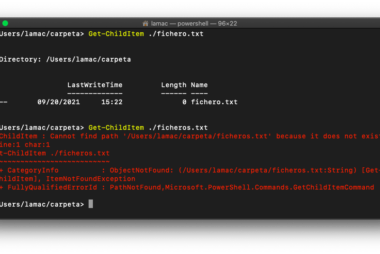 Ejercicios de PowerShell: comprobar que existe un fichero