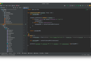 Programa en Kotlin que cuenta la cantidad de archivos de tipo mp4 en una carpeta y sus subcarpetas