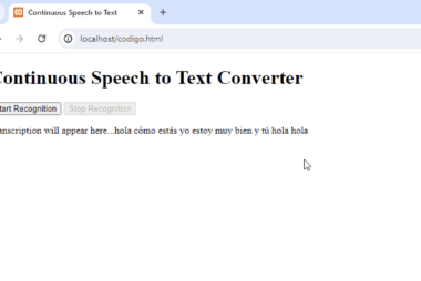 Conversor de voz a texto utilizando webkitSpeechRecognition en JavaScript