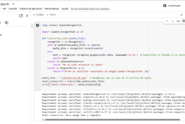 Transcribir un archivo de audio a texto utilizando la biblioteca SpeechRecognition de Python