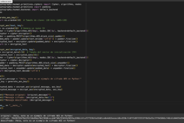 Cifrado simétrico AES (Advanced Encryption Standard) en Python