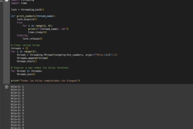 Crear y administrar tareas concurrentes utilizando hilos en Python