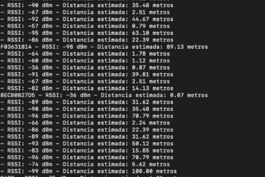 Programa en Python que calcula la distancia estimada a la que se encuentra un dispositivo BLE (Bluetooth Low Energy)