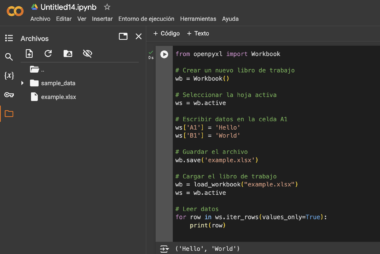 Trabajar con openpyxl en Python