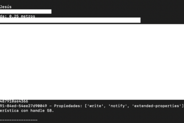 Programa en Python que calcula la distancia estimada a la que se encuentra un dispositivo BLE (Bluetooth Low Energy), analiza información sobre el dispostivo BLE y envía un mensaje al dispositivo cercano con características escribibles (usando handle)