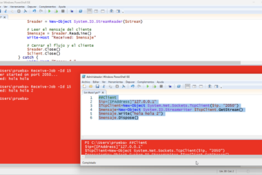 Ejemplo de script PowerShell para ejecutar un TcpListener en un Background Job