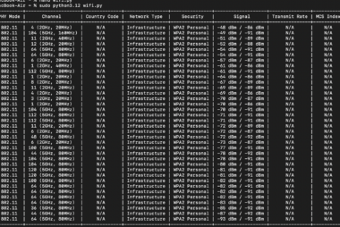 Script en Python para obtener información sobre redes Wi-Fi en macOS