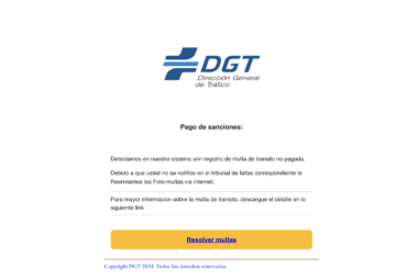 (Timo, estafa, spam) Bloqueo del Vehiculo – Multa no pagada