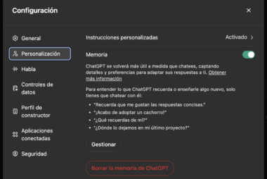 Borrar la memoria de ChatGPT