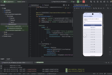 Tablas de multiplicar en Android Studio con material3